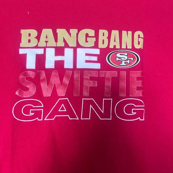 ✨San Francisco 49ers Swiftie Gang T-Shirt Bang Bang Niners Graphic Tee Youth Lg - Picture 2 of 4
